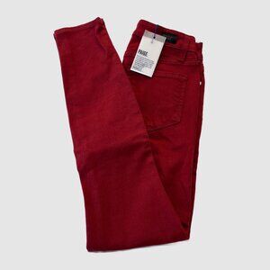 NWT PAIGE Verdugo Ankle Mid-Rise Skinny Jean Viking Red